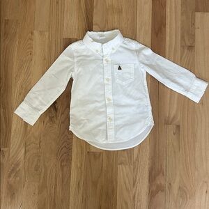 Gap White Long Sleeve Button-Up Shirt
